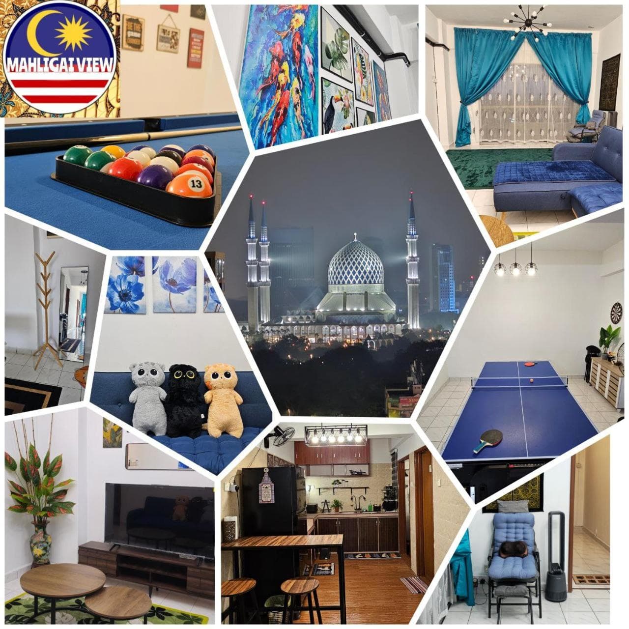 Homestay MAHLIGAI VIEW near Masjid Shah Alam, UITM Shah Alam, I-City, stadium shah alam, SACC, PKNS, IDCC, MSU, 17 min kuala lumpur & klang, max 10 people,