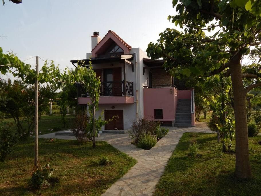 Seafront Dream Villa Ierissos with Private Garden Gazebo