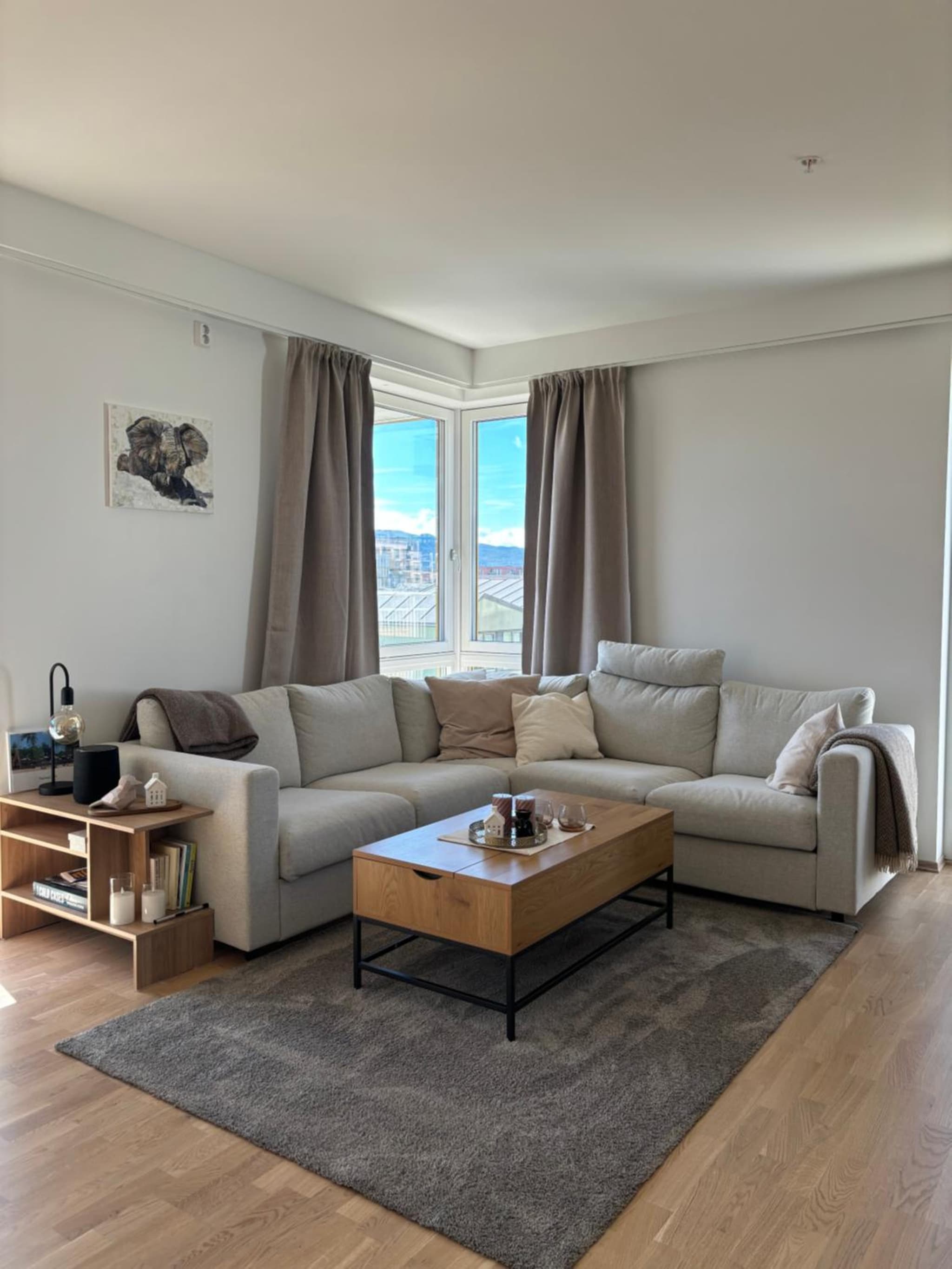 Lys og moderne 3-romsleilighet på Lilleby