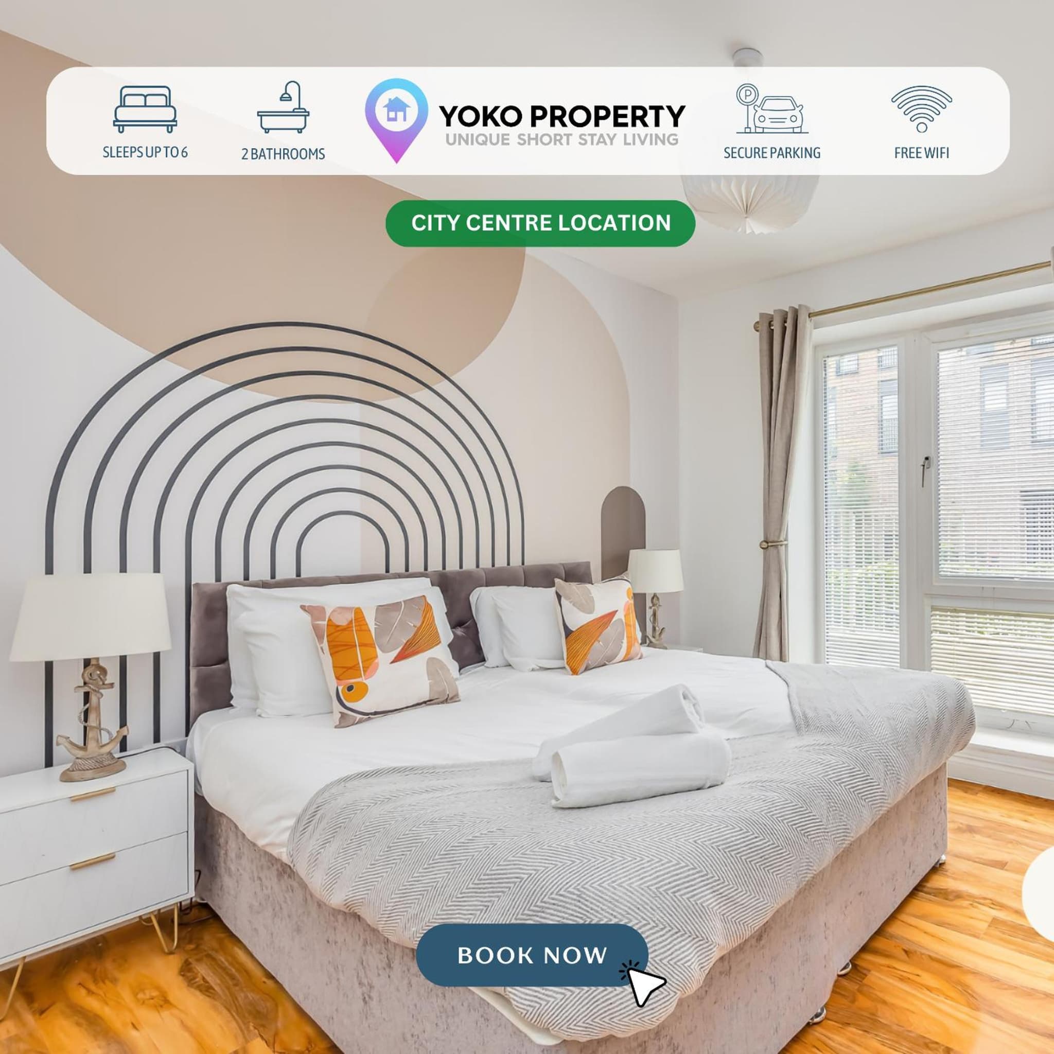 Elegant Apartment @ Campbell Park • City Centre • Balcony • Free Parking • Sky TV • Yoko Property photo 3
