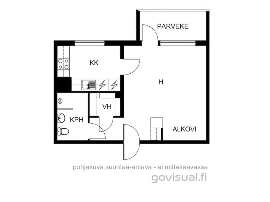 Käytännöllinen yksiö rauhallisella alueella! photo 3